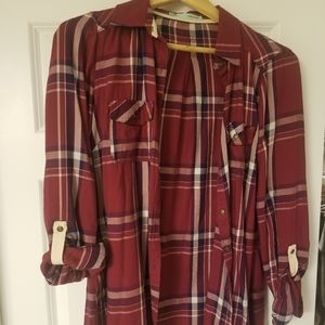 Maurices S plaid button down shirt